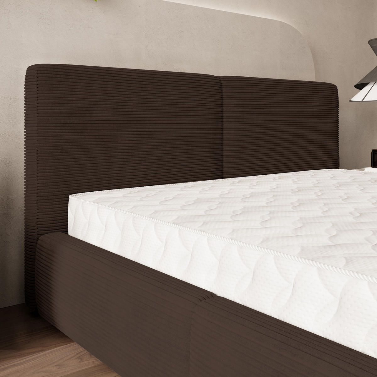 POLSTERBETT FELURO 140x200 cm mit Bettkästen - Braun - Braun, Holz (140/200cm) - MASSENO