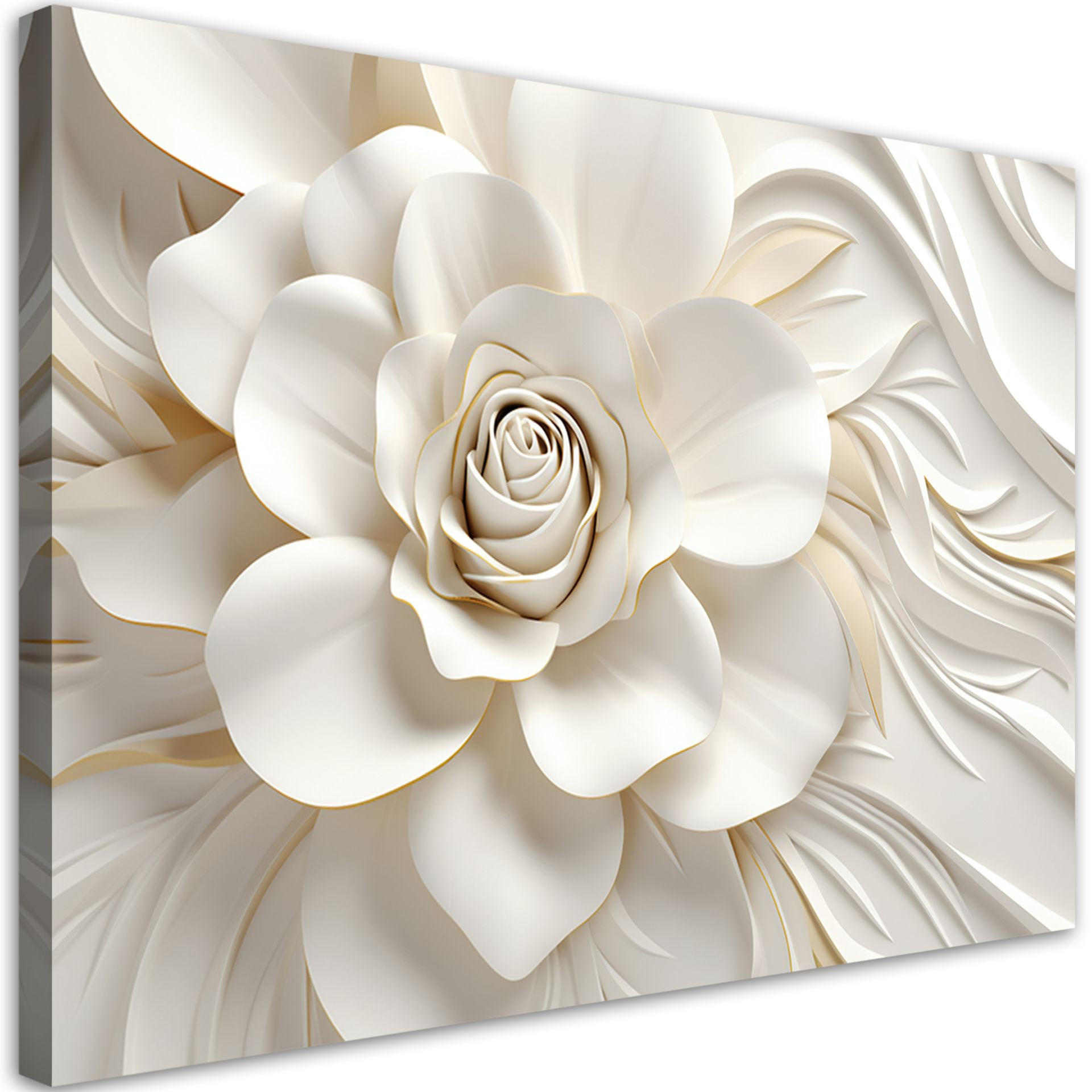 KUNSTDRUCK Weiß 60/40 cm - Weiß, Textil (60/40cm) - KUNSTLOFT