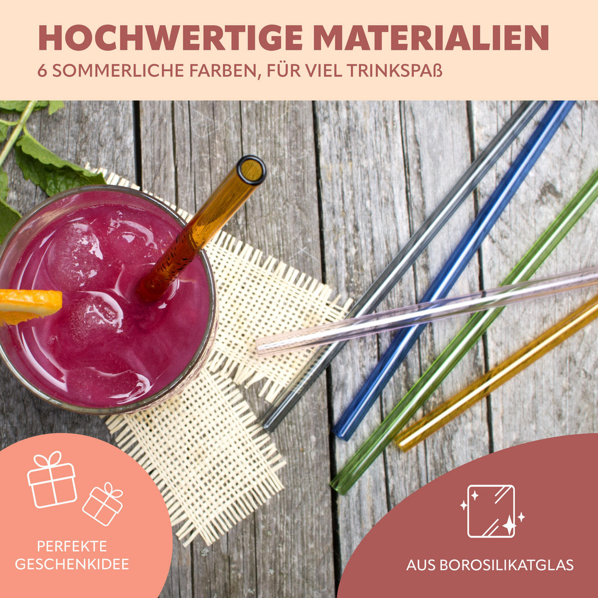 GLAS-TRINKHALME, bunt, Borosilikatglas - Multicolor, Glas (0.8/20cm) - bremermann