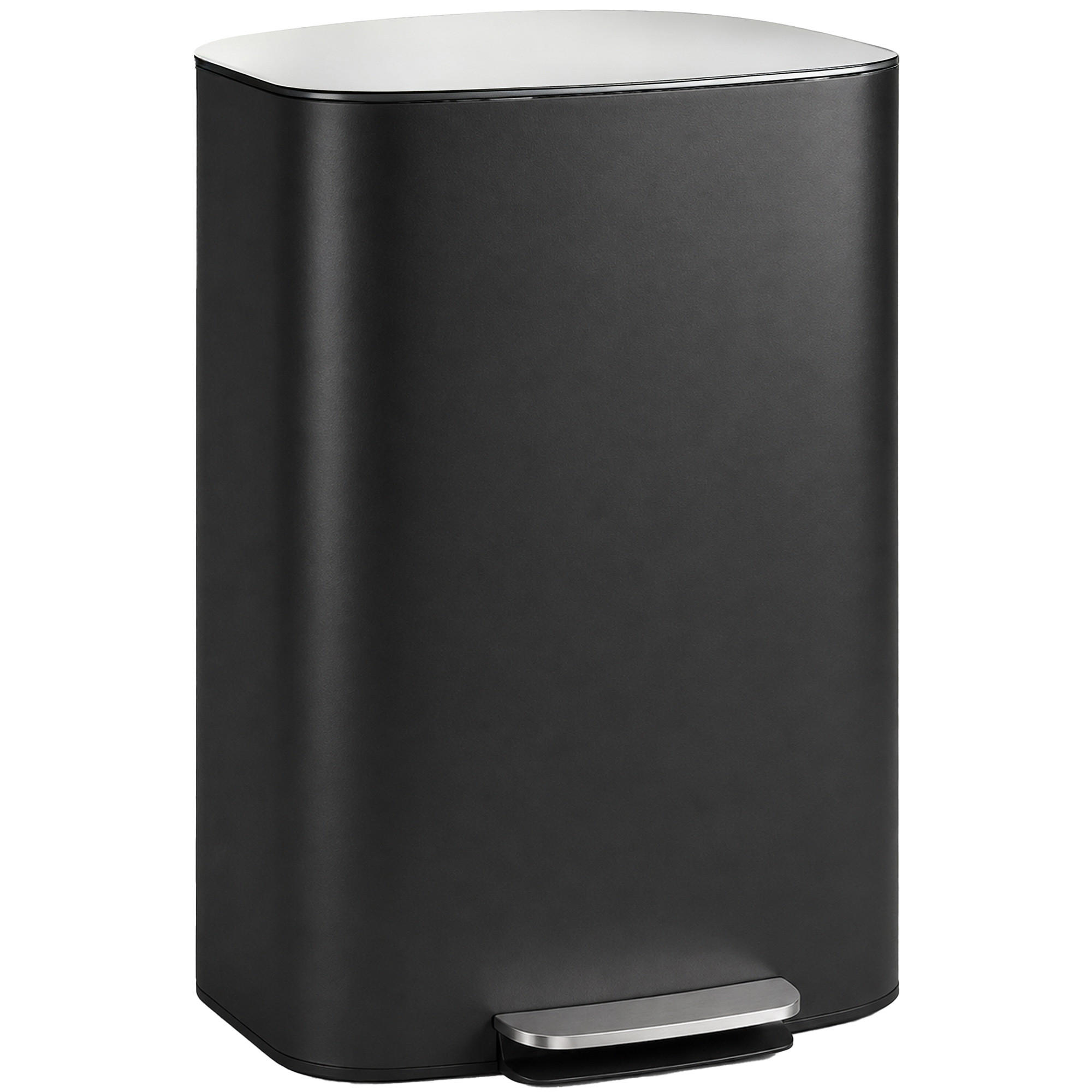 Homcom Mülleimer Schwarz 36.5x62.2x45.1 cm