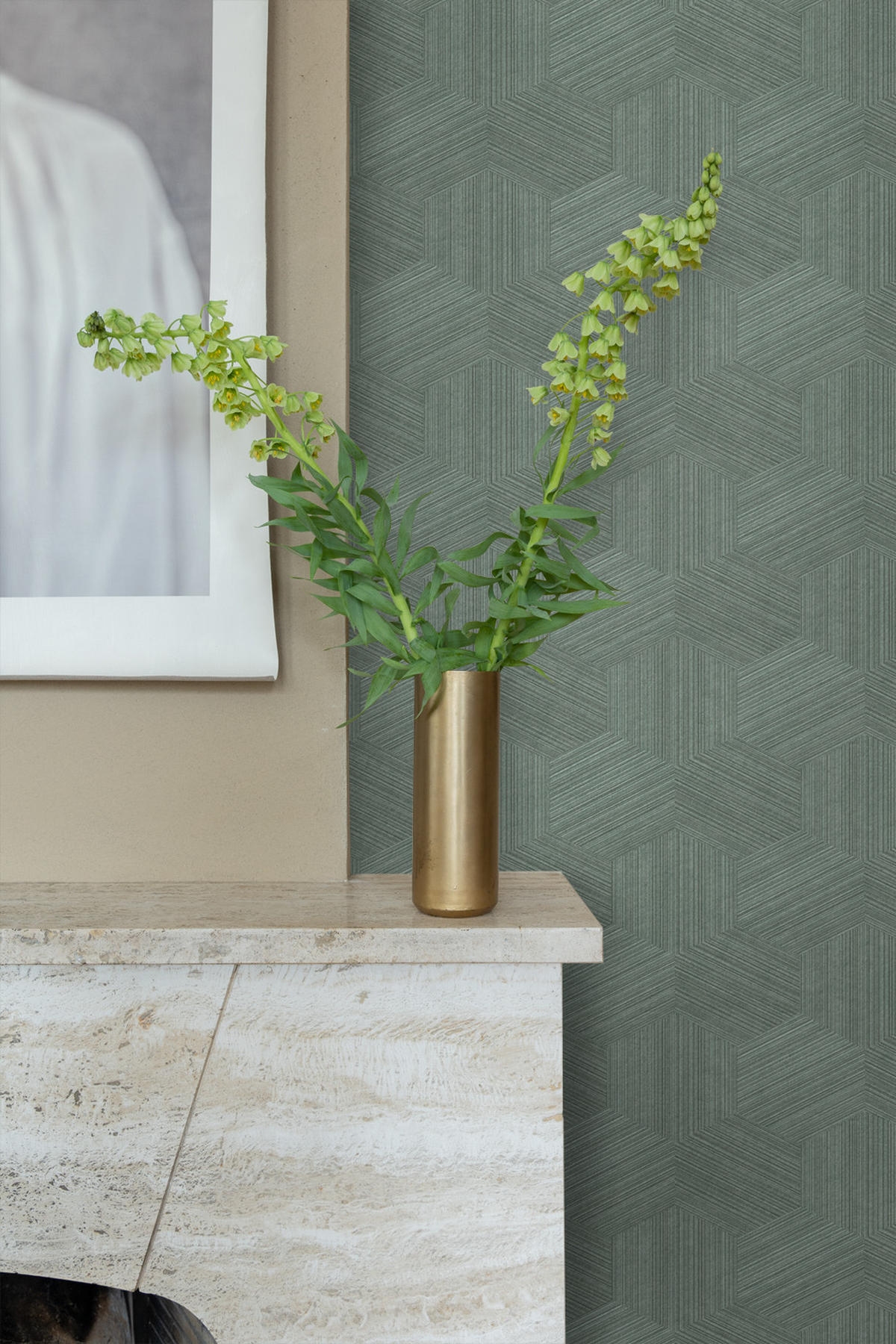 TAPETE 3D-Muster 50 x 900 cm - Grün, Papier (50/900cm) - Origin Wallcoverings