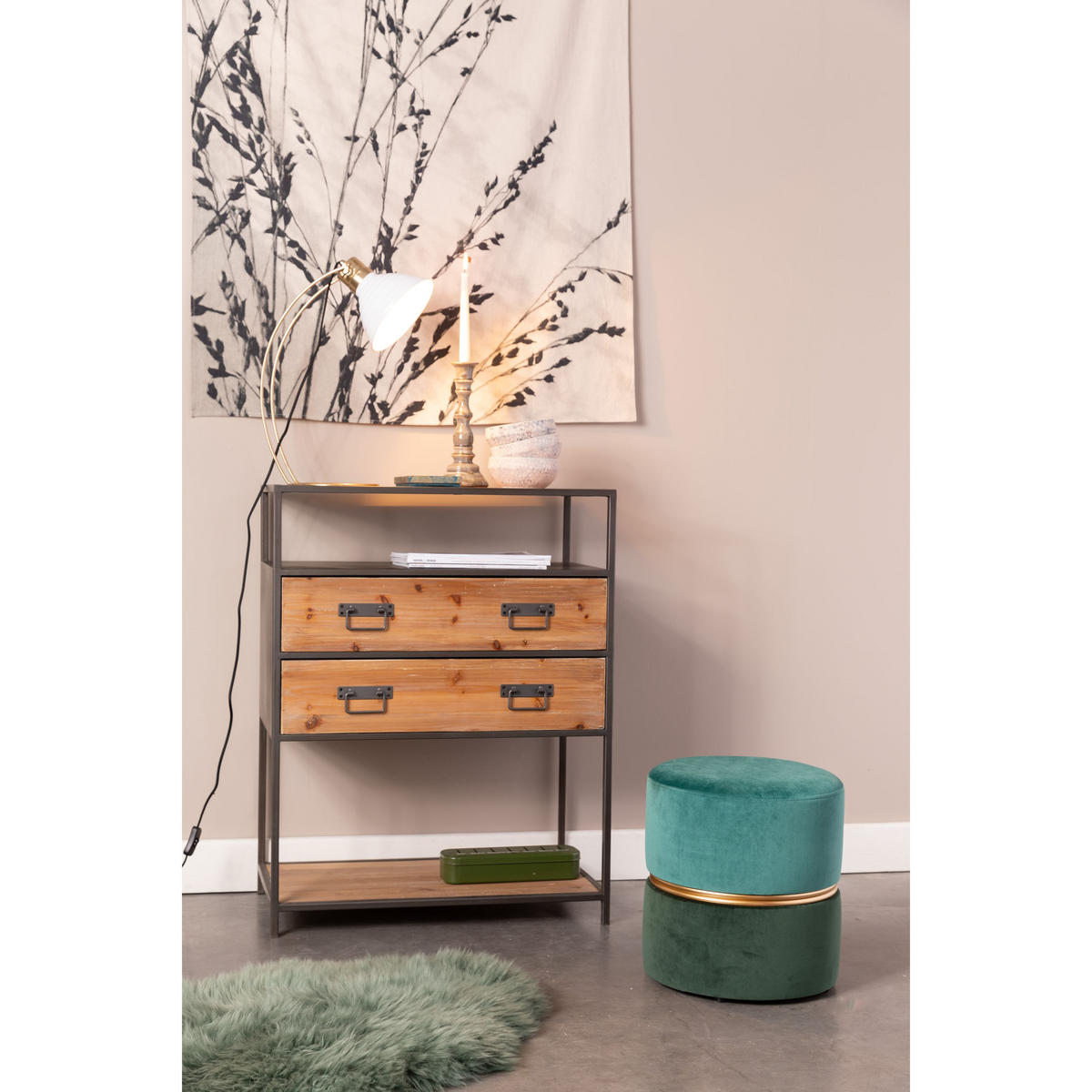 SITZHOCKER Bubbly Pouf/ Forest/ Grün - Grün, Textil (35/39/35cm) - Housecraft Living