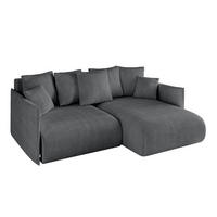 ECKSOFA Ottomane rechts ONESK-L 216x177x72 Dunkelgrau Cord - Dunkelgrau, Holzwerkstoff/Kunststoff (177/216cm) - ALTDECOR