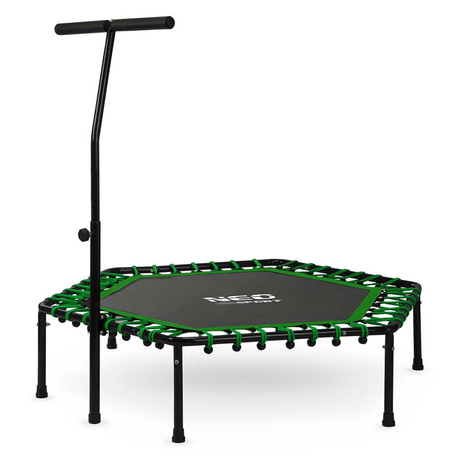 FITNESS-TRAMPOLIN mit Haltegriff 127 cm – sechseckig, grün - Grün, Metall (127/127cm)