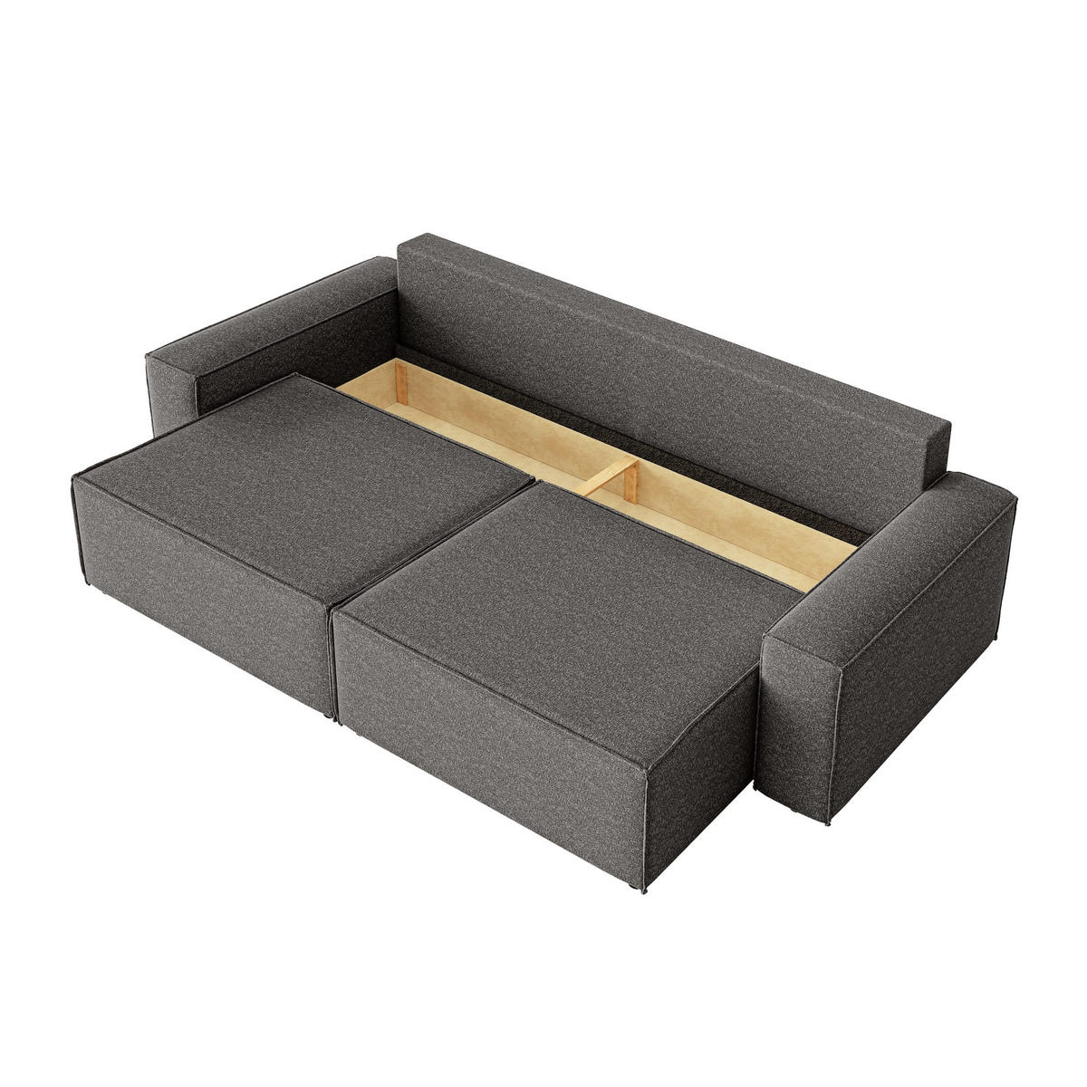 SOFA Lummo Mi mit Schlaffunktion, Graphit - Graphitfarben, Textil (246/70/185cm) - Fedve