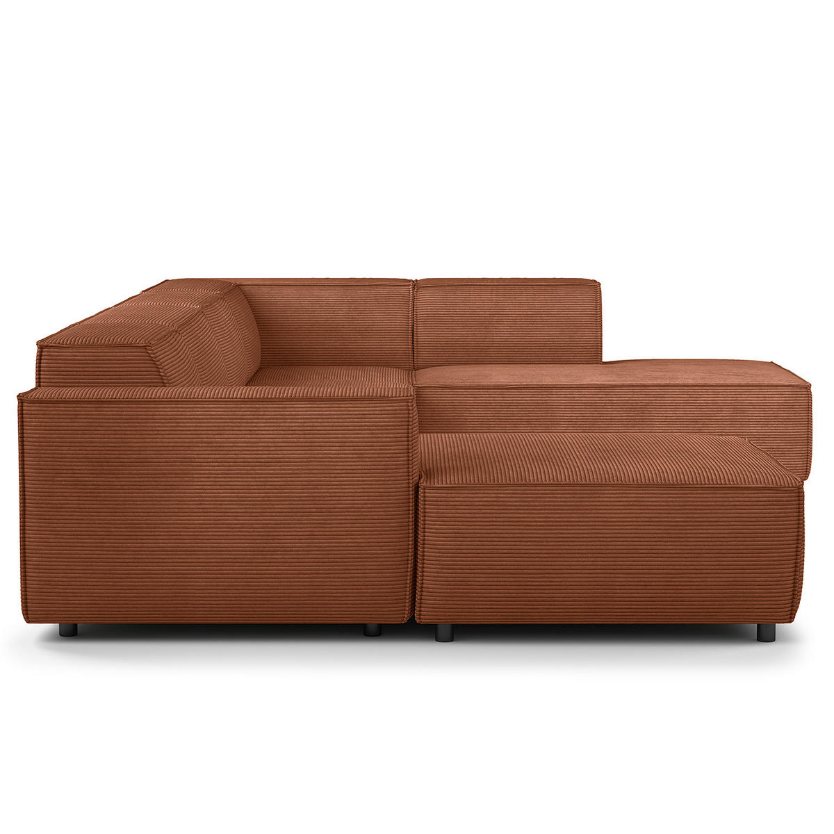 WOHNLANDSCHAFT mit Longchair & Ottomane - Schwarz/Braun, Kunststoff/Textil (369/70/234cm) - home24