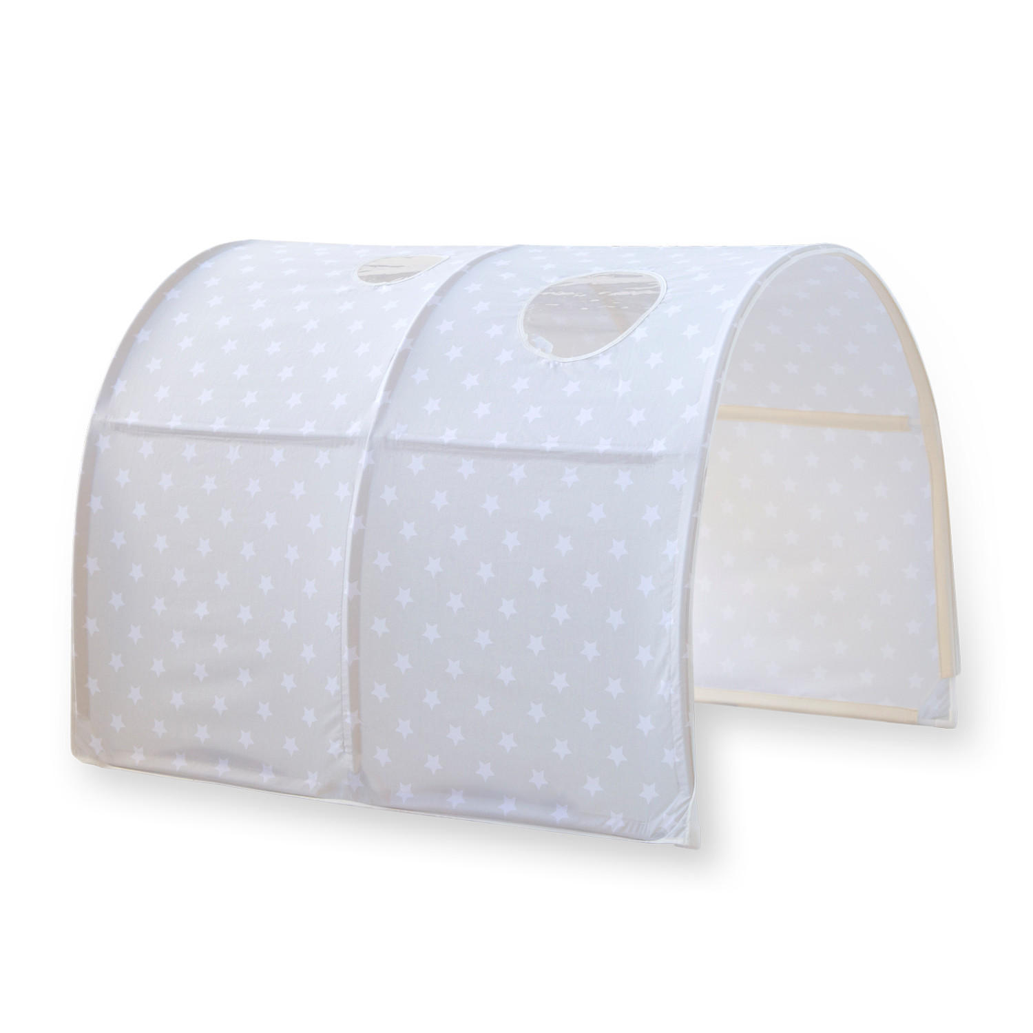 TUNNELSET für Hochbett 90 cm Sterne - Grau, Textil (90/70/100cm) - Homestyle4u