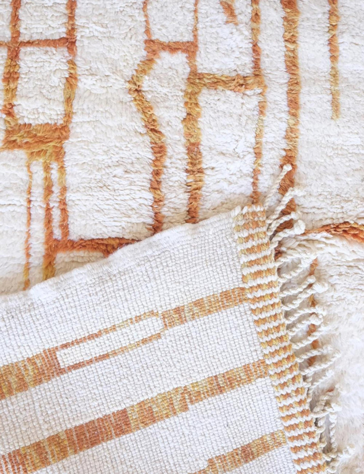 BERBERTEPPICH elegant handgeknüpft aus Wolle 300x 400 cm - Orange, Naturmaterialien (300/400cm) - AFK Living