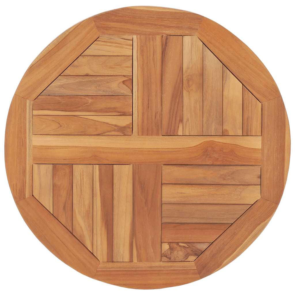 TISCHPLATTE Massivholz Teak Rund 2,5 Cm 60 Cm - Braun, Holz (60/60/2.5cm) - vidaXL