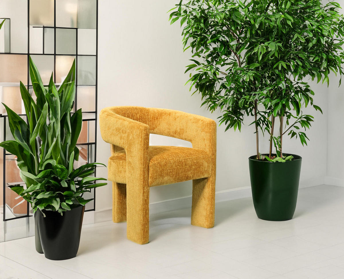 ESSZIMMERSTUHL LEITH Gelb 62x58x75 cm - Gelb, Textil (62/75/58cm) - FURNLUX