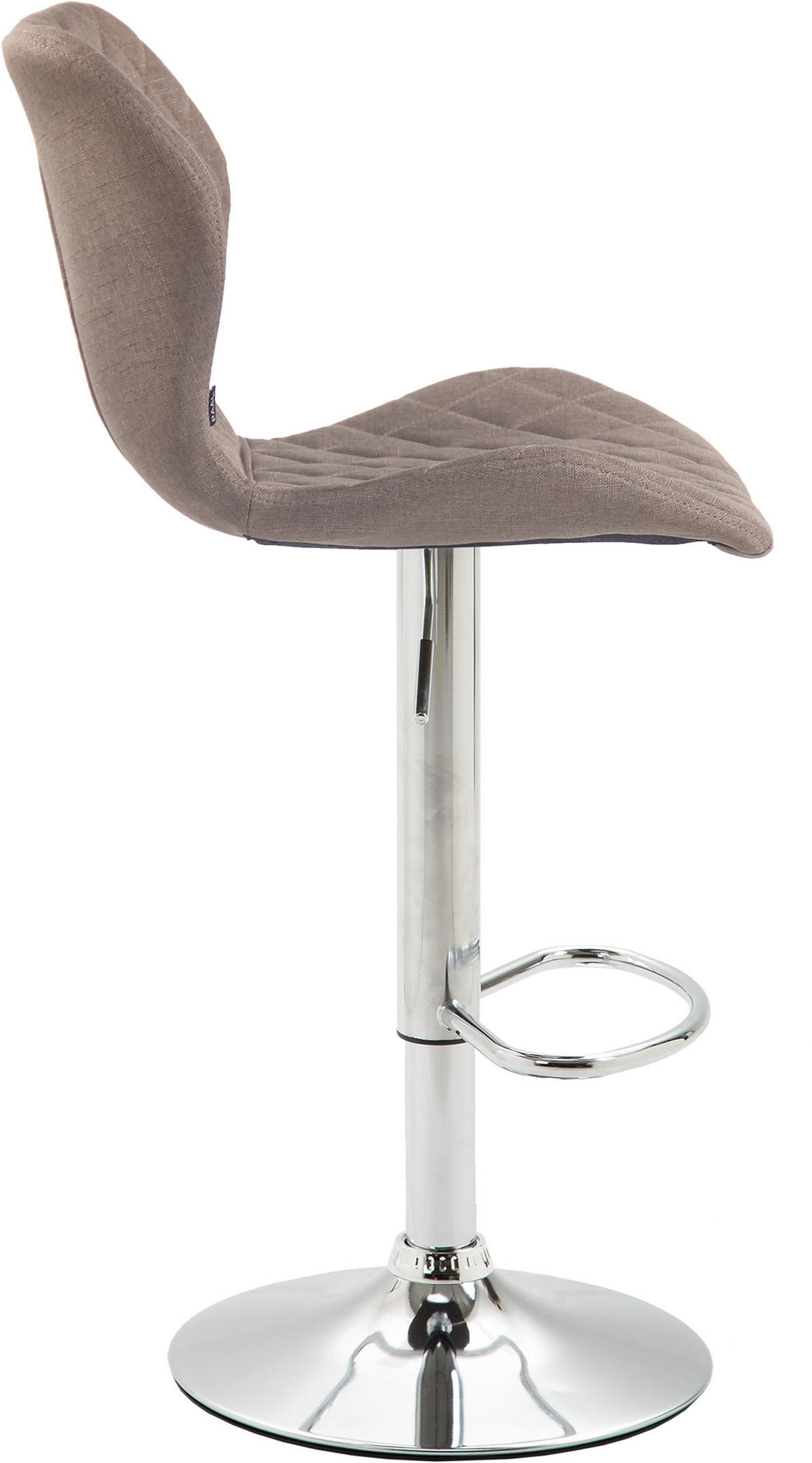 BARHOCKER 2er Set Stoff taupe - Taupe/Chromfarben, Textil/Metall (47/88/51cm) - CLP