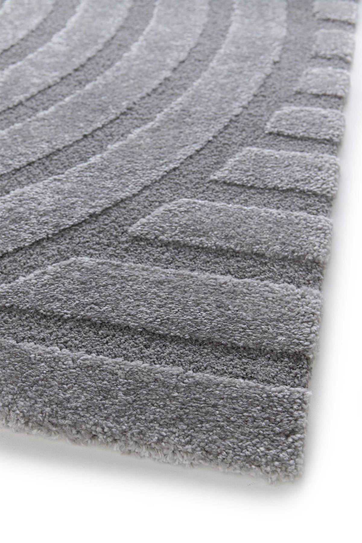 WEBTEPPICH Mit Relief In Grau Snowy 160/230 cm - Grau, Naturmaterialien/Textil (160/230cm) - Atticgo