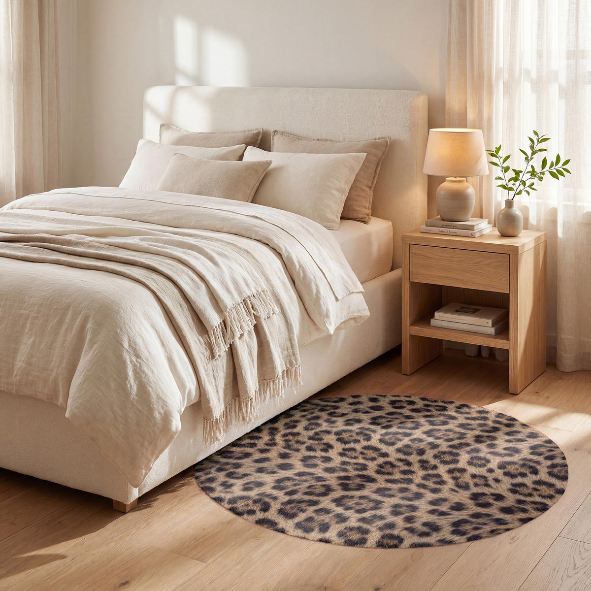 TEPPICH - Leopard - Mantel - Klassisch - Braun - 90x90 cm - Braun, Kunststoff/Textil (90/0.4cm) - OnlyWow