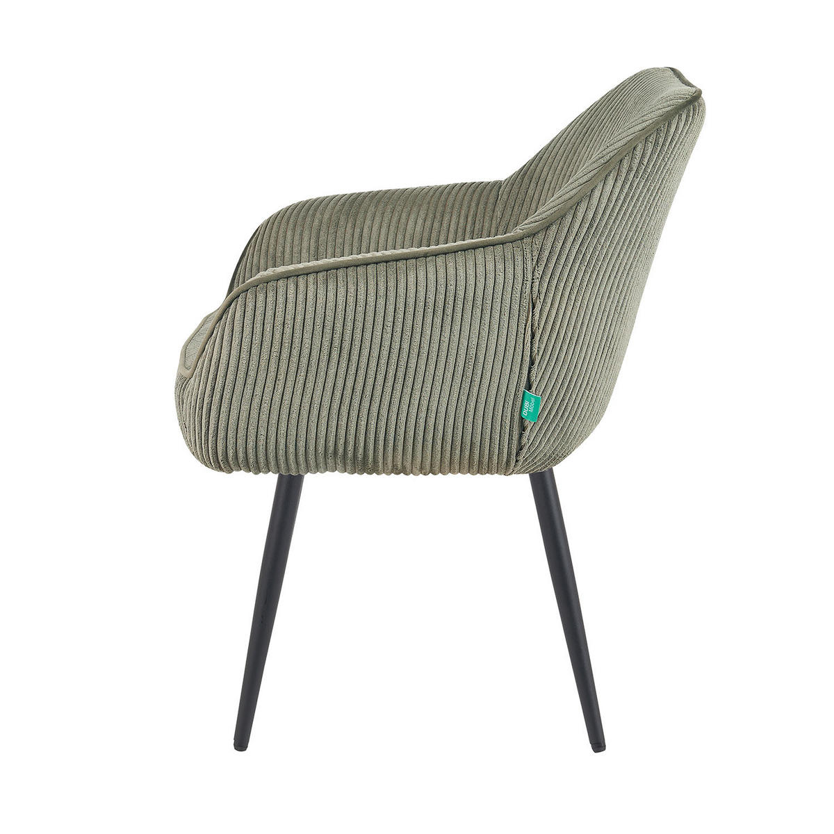 ESSZIMMERSTUHL Mika-Bela - Schwarz/Grün, Textil/Metall (60/82/61cm) - DUBI Möbel