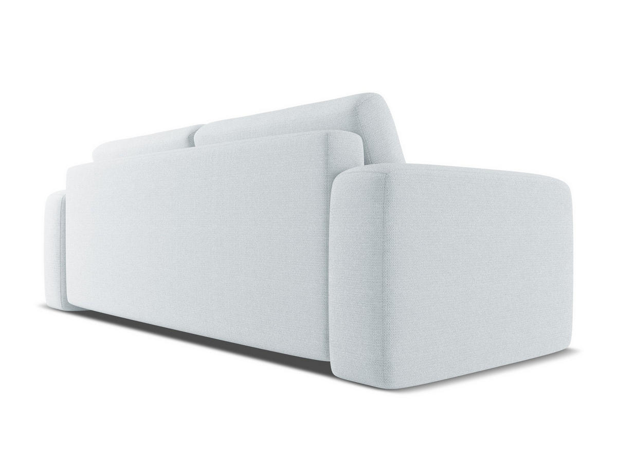 3-SITZER SOFA mit Schlaffunktion Chenille Stoff Blau - Blau/Schwarz, Kunststoff/Textil (242/91/100cm) - Makamii