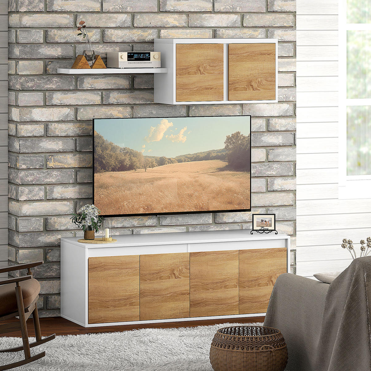 TV-MÖBEL Multicolor 1 Stück - Multicolor, Holzwerkstoff (120/43.3/41cm) - GiPP