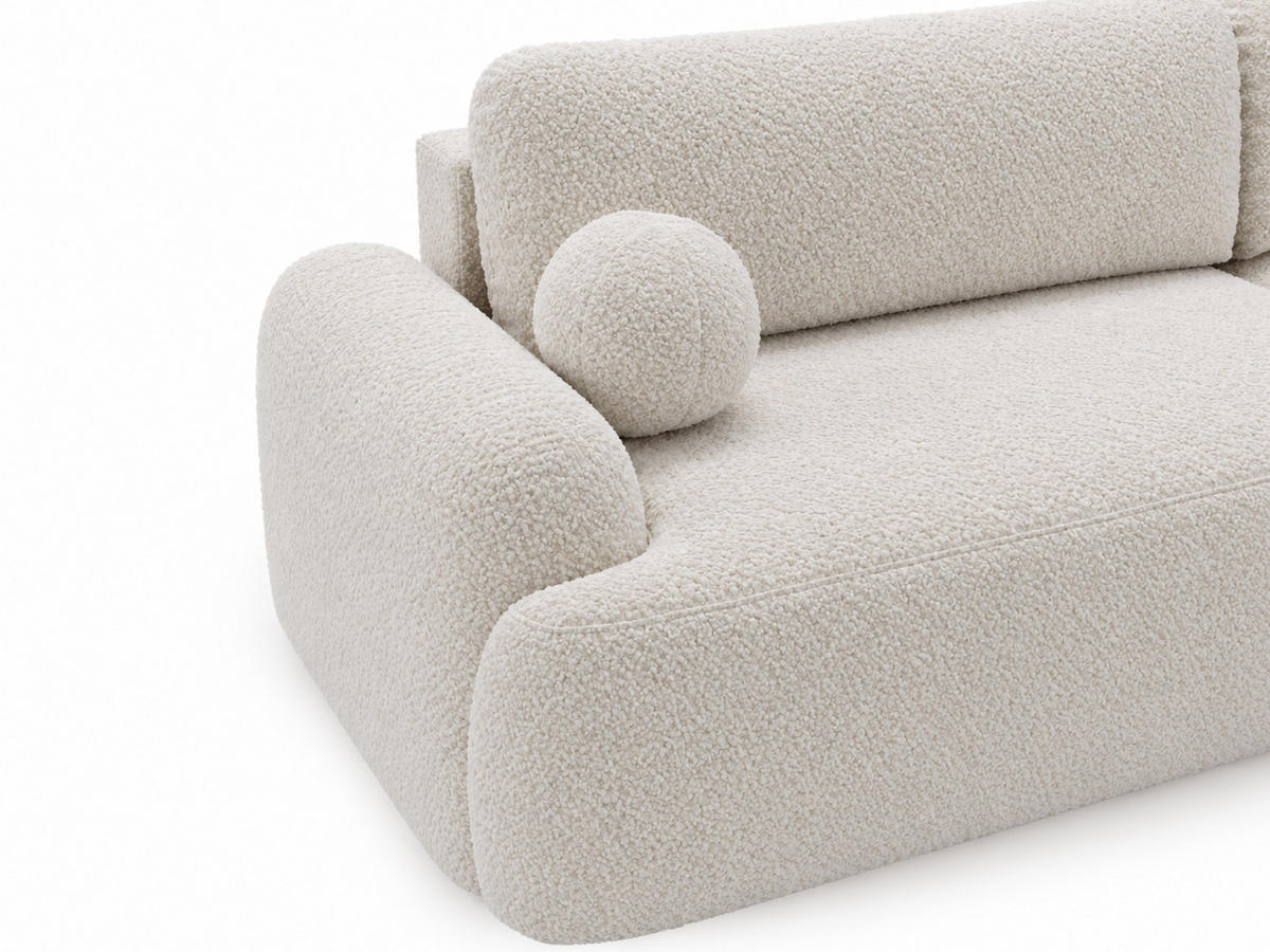 ECKSOFA Aurio weiß Rechts - Weiß, Holz/Textil (261/177cm) - Graingold