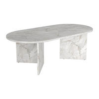 COUCHTISCH - Marmor-Optik Weiß - TOPANIA - Weiß, Holz (120/60/39.6cm) - Vente-Unique