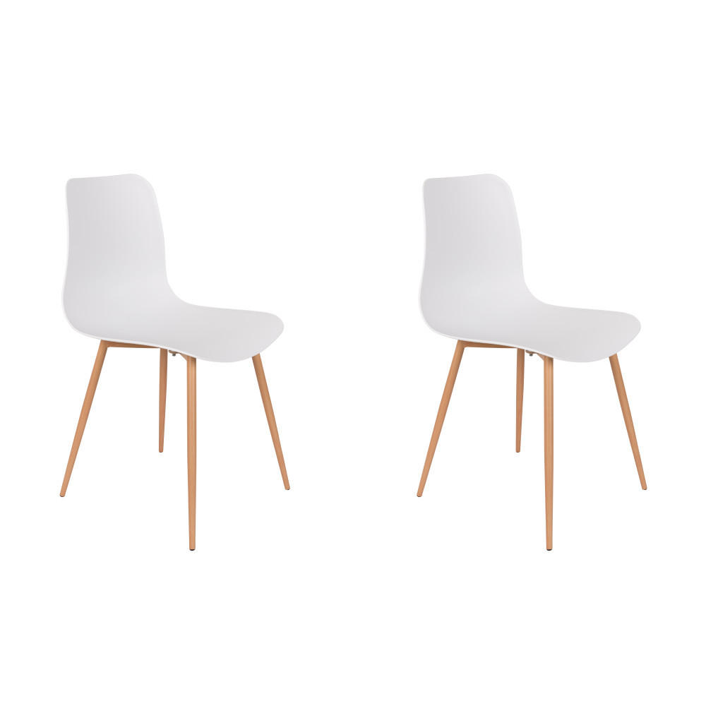 ESSZIMMERSTUHL Leon - Weiß - 49/44.5/80 cm - 2er-Set - Weiß, Kunststoff (44.5/80/49cm)