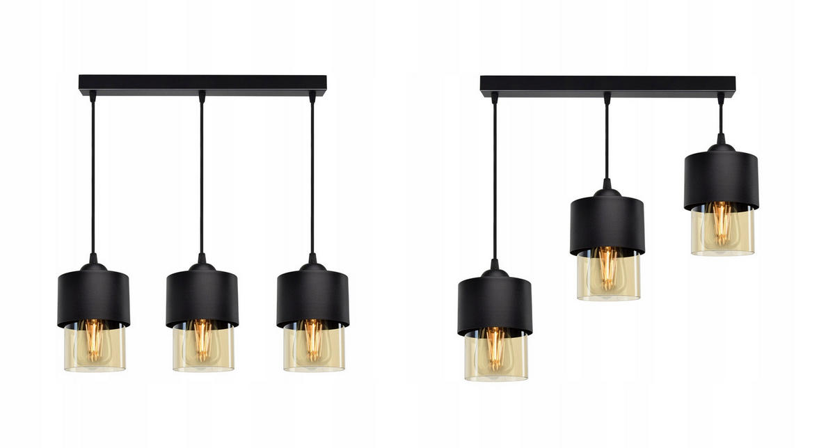 PENDELLEUCHTE Hege - Transparent/Schwarz, Glas/Metall (12/55/80cm) - kiki design