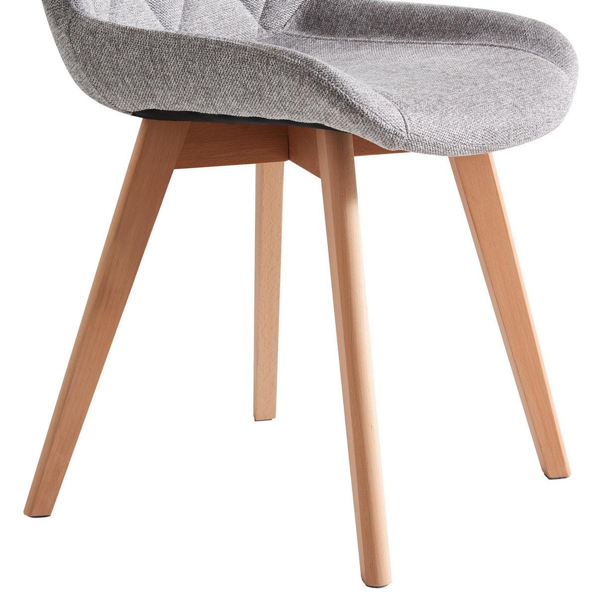 STUHL TANIA Grau 2 Stück - Grau, Holz/Textil (52/88/60cm) - B&D Home