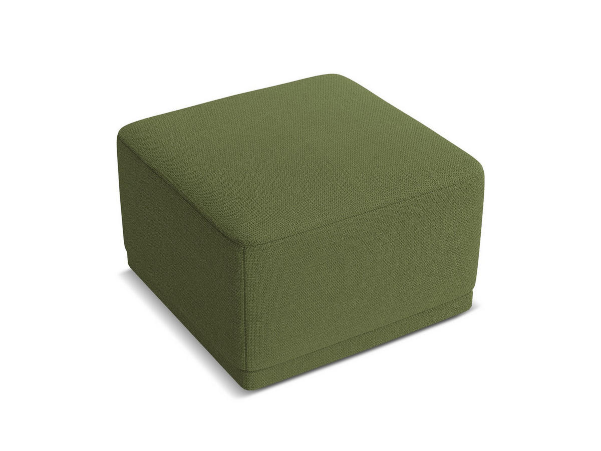 POUF Chenille Stoff Grün - Dunkelgrün/Schwarz, Kunststoff/Textil (65/40/65cm) - Makamii