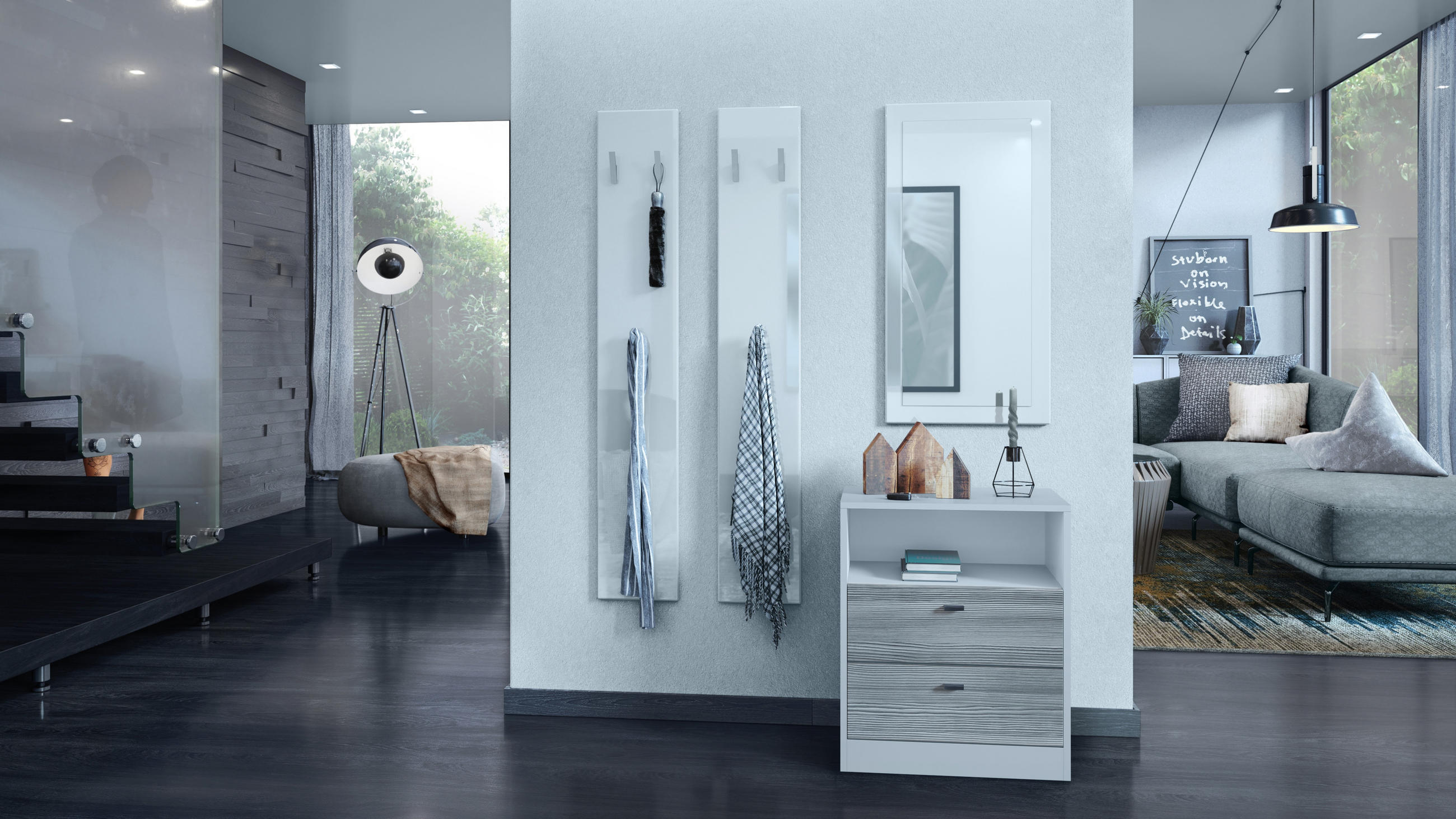 KOMMODE Pino Fronten in Avola-Anthrazit - Anthrazit, Holzwerkstoff (56/67.5/36cm) - Vladon