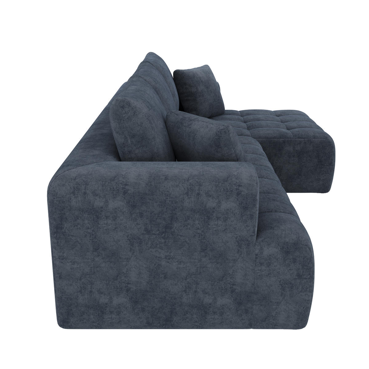 4-SITZER ECKSOFA Chenille Blau mit Kissen - Blau, Textil (244.5/136cm) - WISHDOR