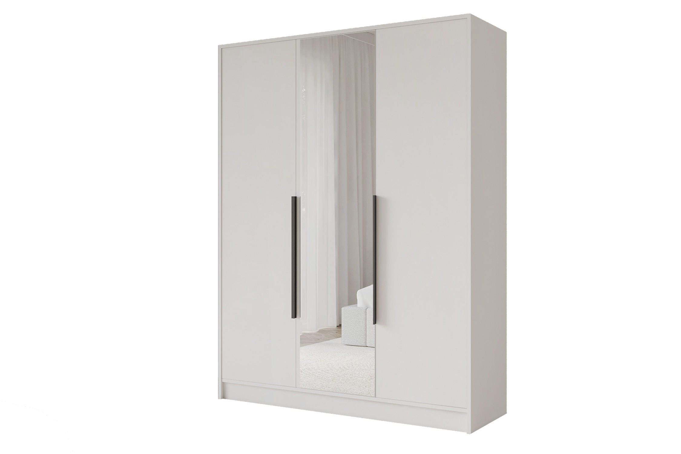 Altdecor Kleiderschrank Weiß, Schwarz 150x200x51 cm