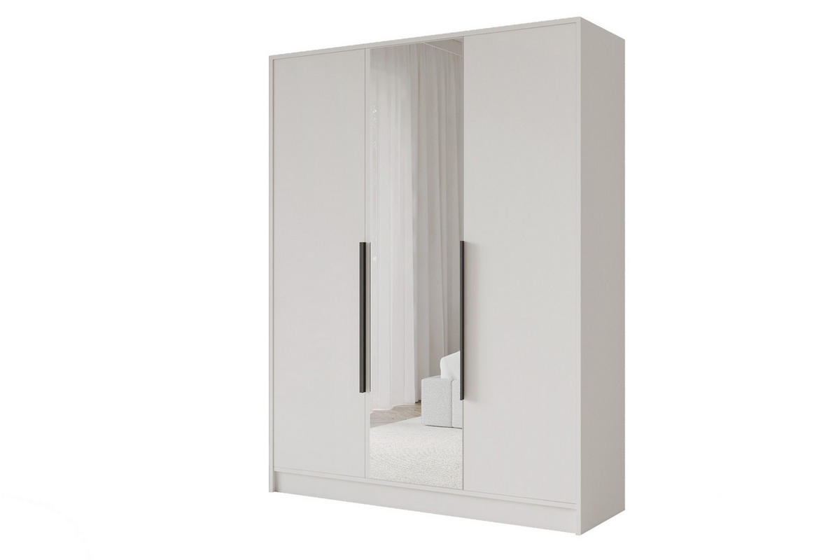 KLEIDERSCHRANK - LUSSO - 150 - Weiß - Weiß, Holzwerkstoff (150/200/51cm) - ALTDECOR