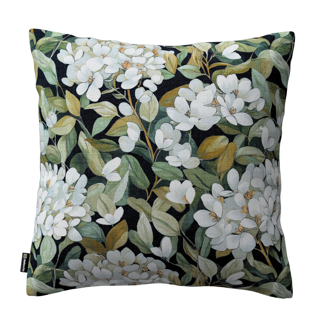 KISSENHÜLLE Botanic weiss- schwarz, 43x43 cm - Grün, Textil (43/43cm) - Dekoria