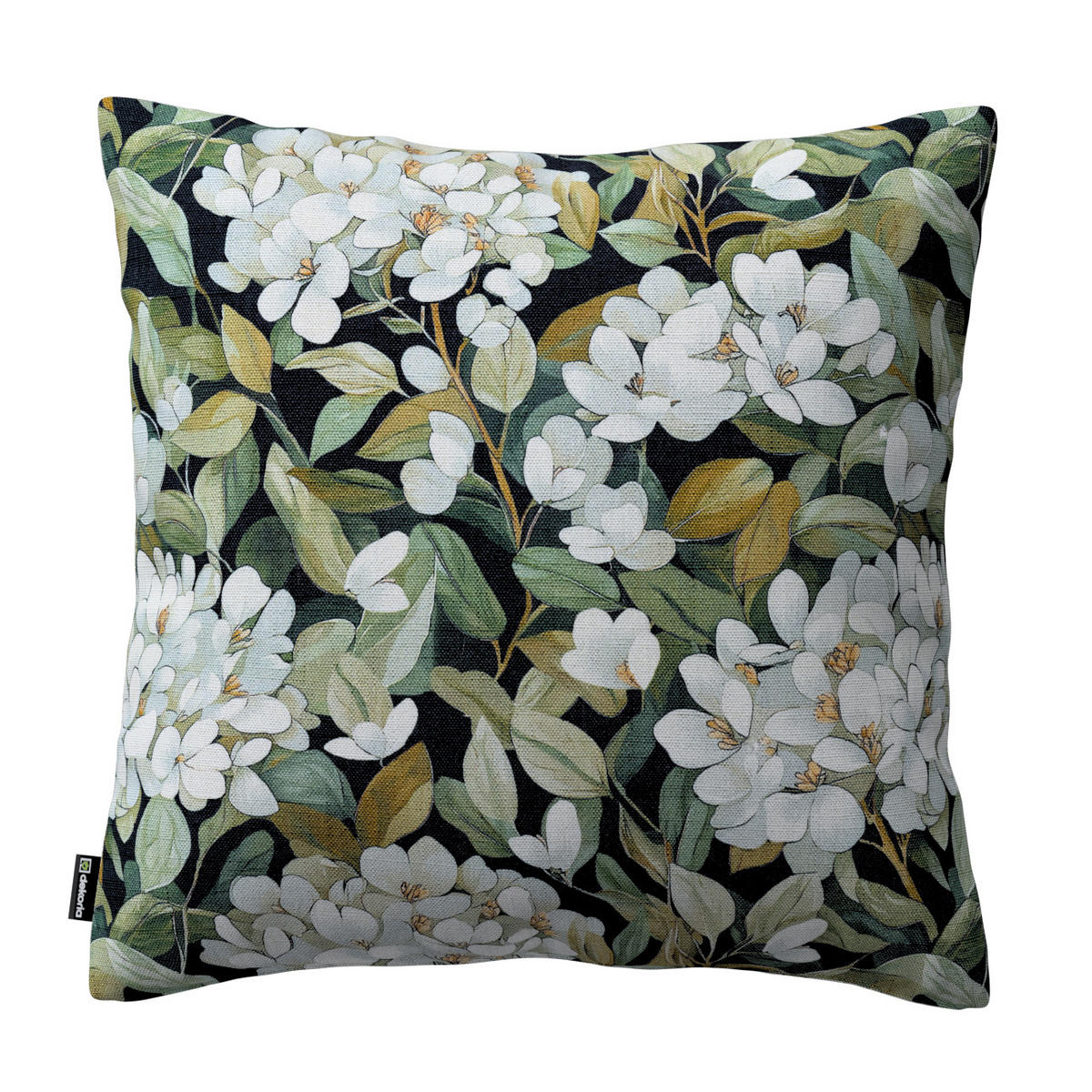 KISSENHÜLLE Botanic weiss- schwarz, 43x43 cm - Grün, Textil (43/43cm) - Dekoria