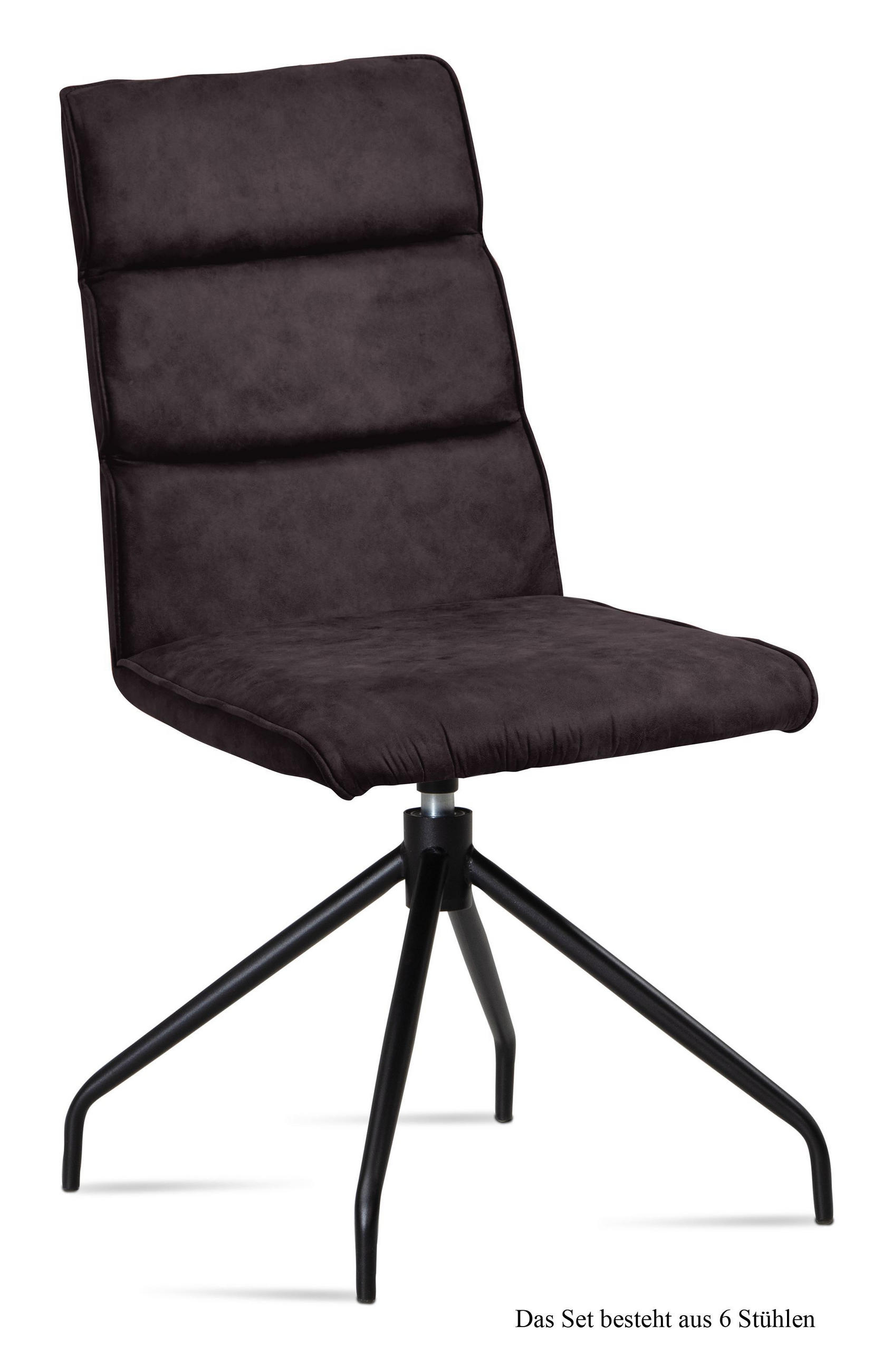 ESSZIMMERSTUHL drehbar (6er-Set) Domini 47x92x60 Schwarz/Espresso - Dunkelbraun/Schwarz, Kunststoff (60/92/47cm) - 58aufmkessel