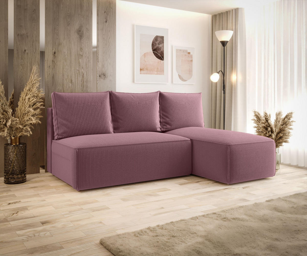ECKSOFA mit Schlaffunktion SAVIO MINI Poso 130 Rechts - Flieder, Textil (200/140cm) - Bedante