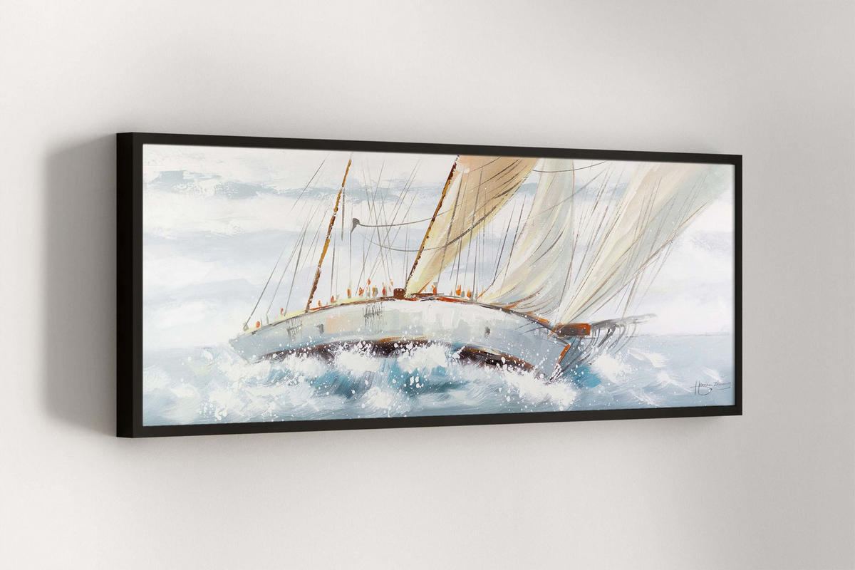 ÖLGEMÄLDE 150/50 cm - Weiß, Holz/Textil (150/50cm) - KUNSTLOFT