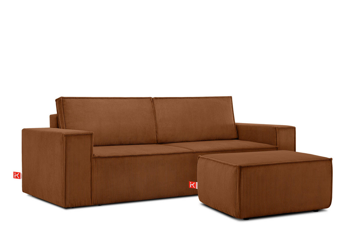 SITZPOUF NAPI gefederte Sitzfläche, rot - Rot/Schwarz, Textil (83/45/83cm) - KONSIMO®