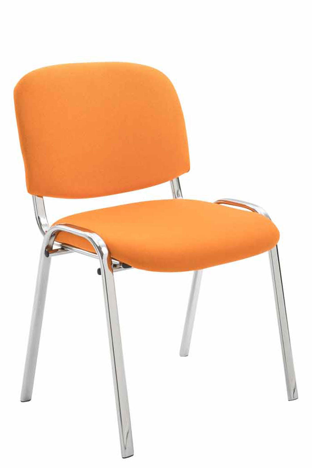 BESUCHERSTUHL Keen mit Stoffbezug, Gestell in Chromoptik / Bezug Orange - Chromfarben/Orange, Textil/Metall (53/83/53cm) - TPFLiving