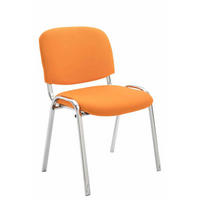 BESUCHERSTUHL Keen mit Stoffbezug, Gestell in Chromoptik / Bezug Orange - Chromfarben/Orange, Textil/Metall (53/83/53cm) - TPFLiving