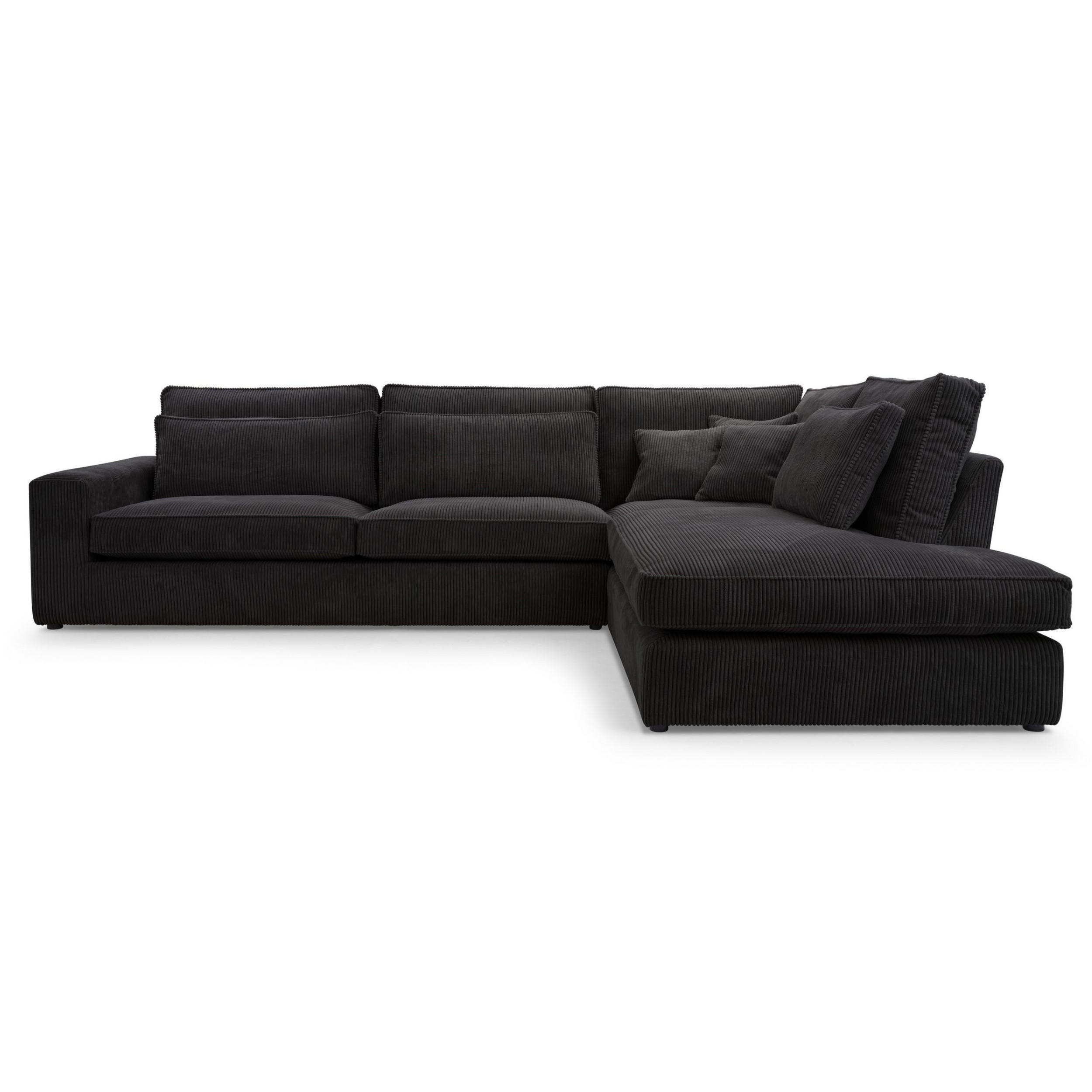 ECKSOFA COMFORTO STANDARD CORD Rechts 314 x 224 cm - Schwarz, Textil (314/224cm) - AN-Moebel 4u