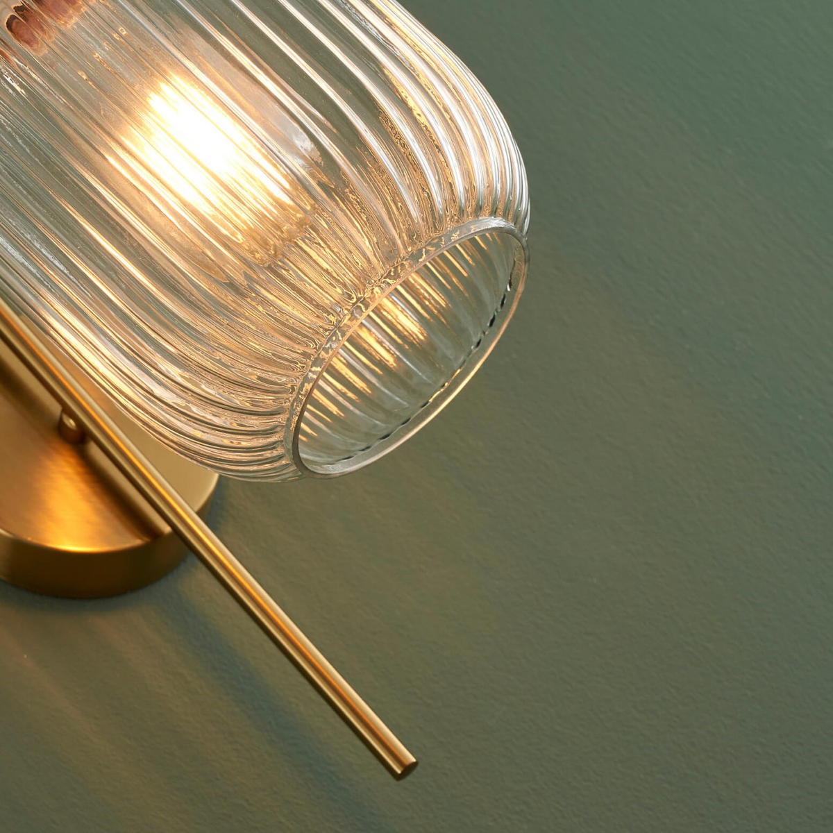 WANDLEUCHTE Canelia, Transparent und goldfarben, 34.5cm - Transparent, Glas (15/34.5/24cm) - KOSILUM