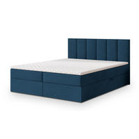 BOXBETT MERIL 160x200 cm mit Matratze und Topper - Blau - Blau, Holz (160/200cm) - MASSENO