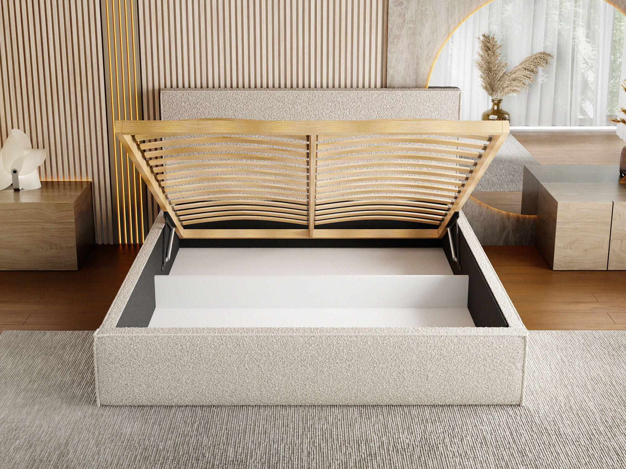 Thumbnail - WFL Group Polsterbett, Weiß, Textil, Rechteckig, 140x200 cm, Schlafzimmer, Betten, Polsterbetten