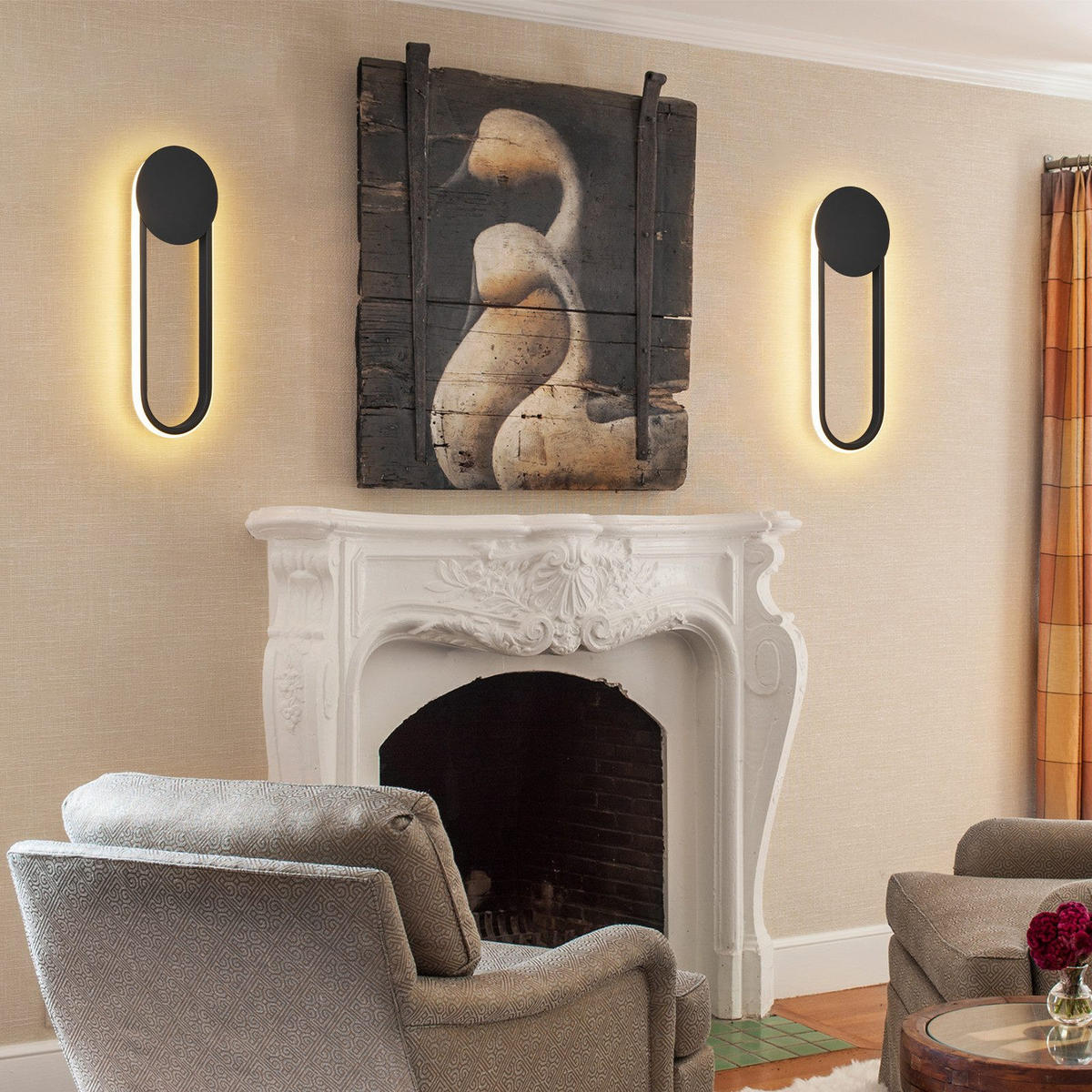 LED WANDLEUCHTE FRANKS II 41.5/14/4 cm - Schwarz, Metall (14/4/41.5cm) - Nettlife