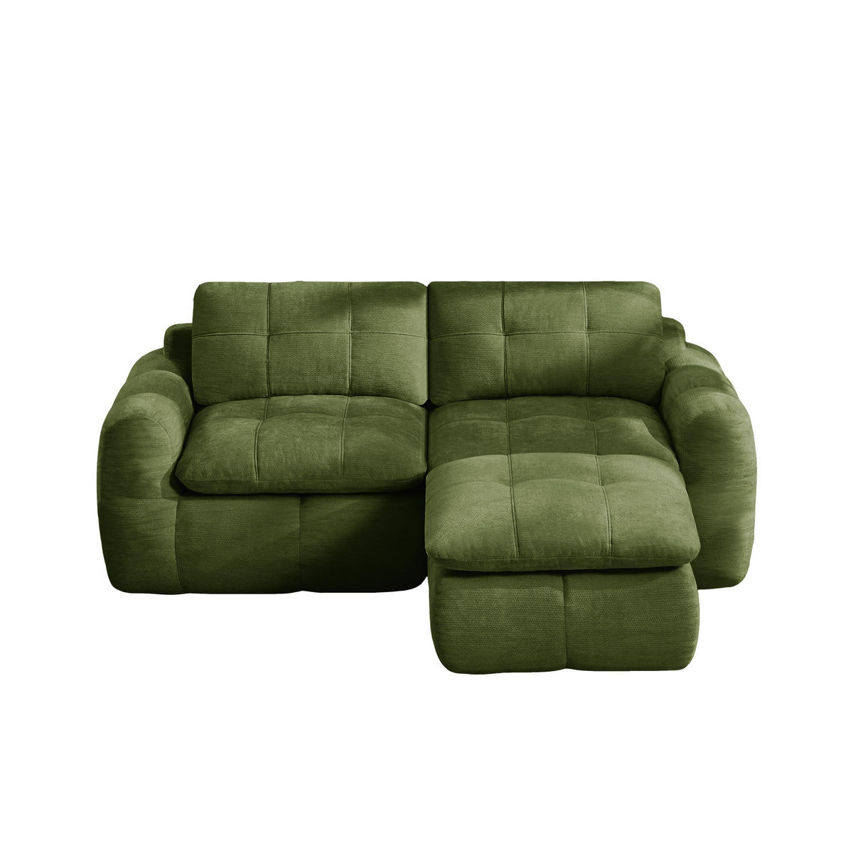 ECKSOFA DE-34464 Karostepp-Design und Ottoman Grün - Grün, Textil (160/194cm) - ComfortXL