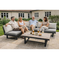 GARTENLOUNGE-SET Manhatten Aluminium, anthrazit höhenverstellbar, für 6 Personen - Grau, Kunststoff - Green Spirit