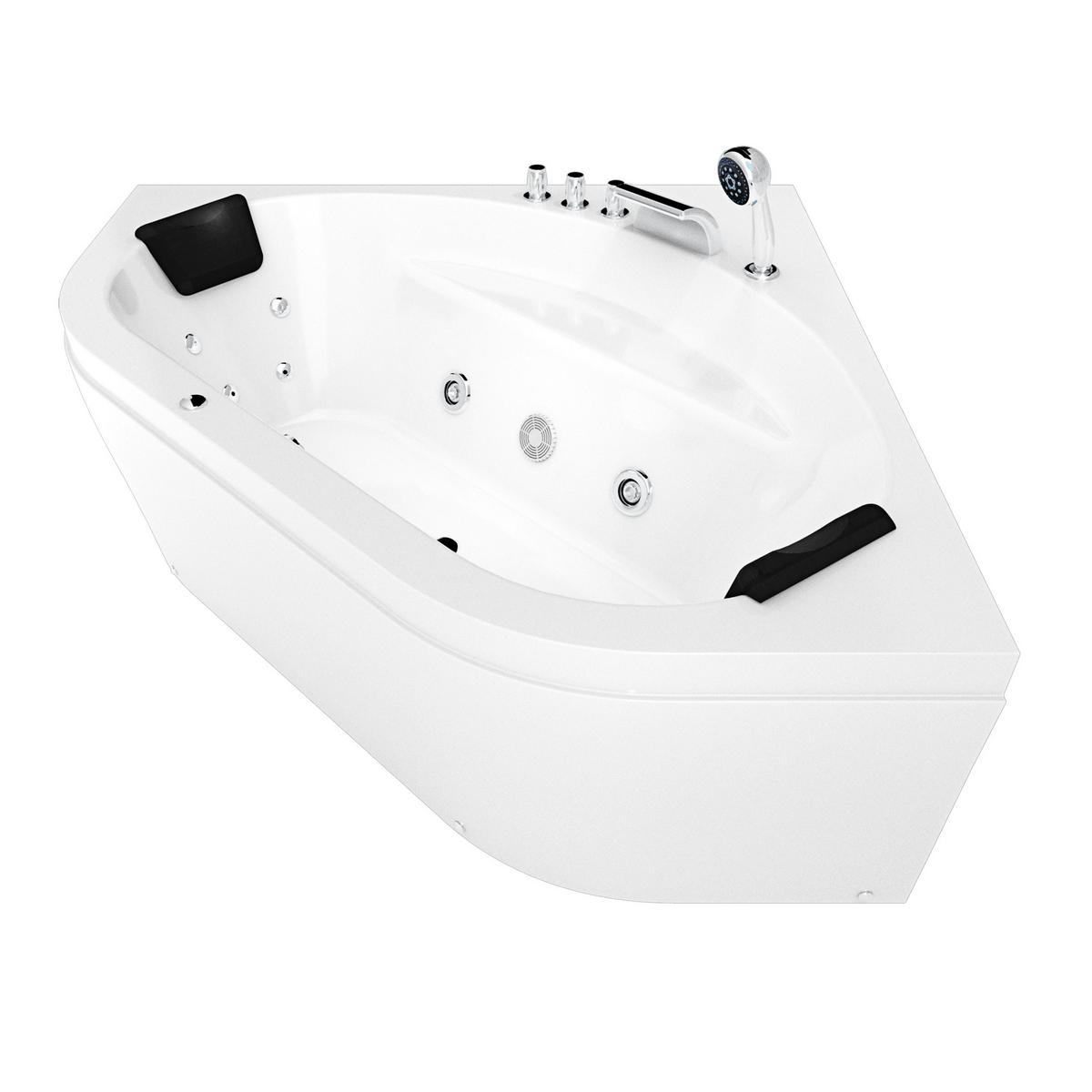 WHIRLPOOL Pool Badewanne Eckwanne W20-TH 140x140cm - Weiß, Glas/Kunststoff (140/55/140cm) - AcquaVapore by Sandra Jentho