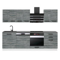 KÜCHENZEILE Susan 240 cm, ohne Arbeitsplatten, Glamour Wood - Grau, Holz (240/204/60cm) - B BELINI GROUP