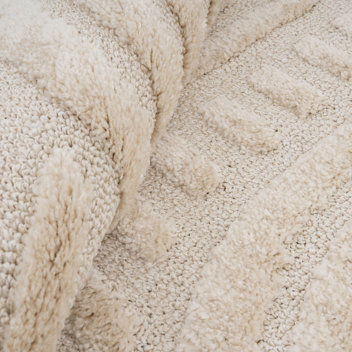 WEBTEPPICH Bow Beige - Beige, Textil (120/170cm) - Kukoon Rugs