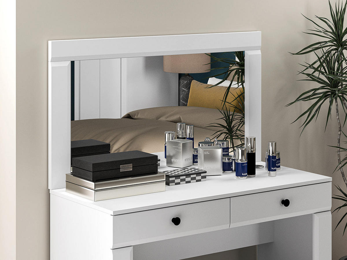WANDSPIEGEL – 117 cm – Lahti – Weiß - Weiß, Glas (117/64/3cm) - hi-markt