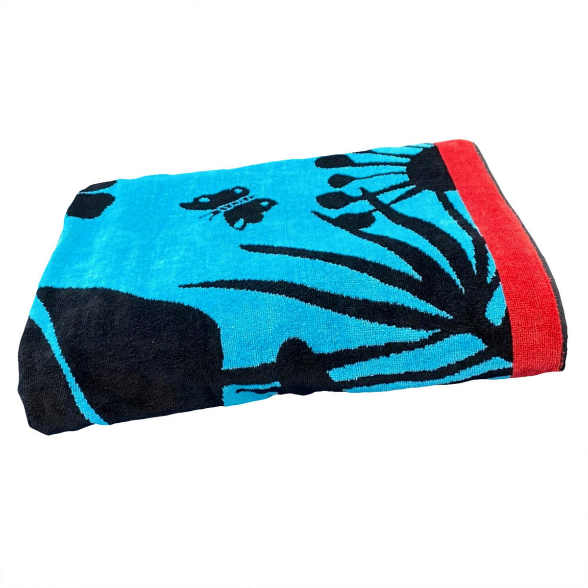 STRANDTUCH Frottee Velours Jacquard Kala 140x180 400g/m² - Blau, Textil (140/180cm) - LE COMPTOIR DE LA PLAGE